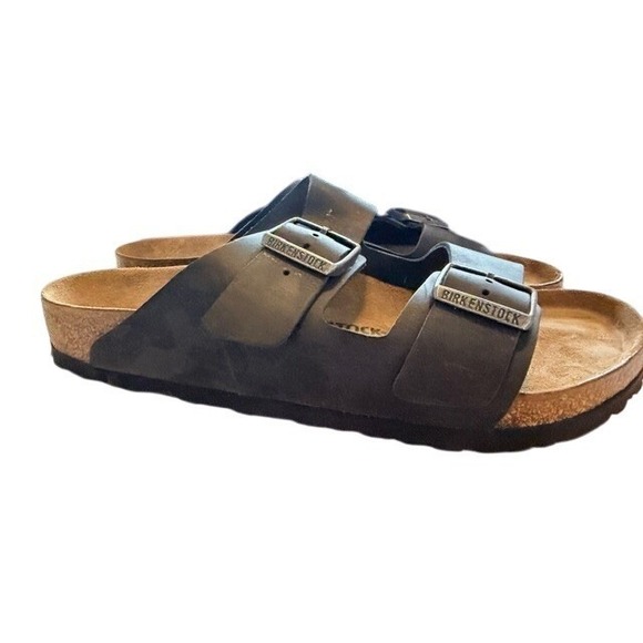Birkenstock Arizona BS Black Leather Cork Footbed Sandals Sz 41 EU 10 US New - Picture 3 of 7